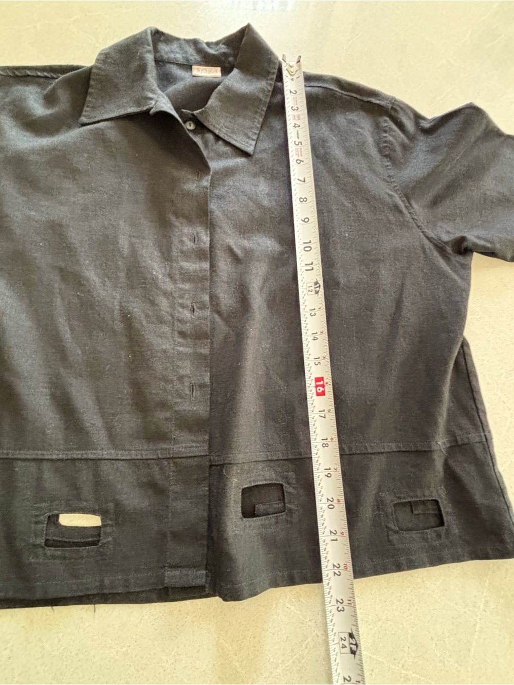 Tara Vao Black Lightweight Linen-Rayon Button Shirt Size Medium Women’s Classic - Picture 7 of 10